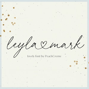 Calligraphy Font, Modern Calligraphy, Heart Fonts, Wedding Font, Invitation Font, Script Font, Digital Download, Font, Leyla Mark Font