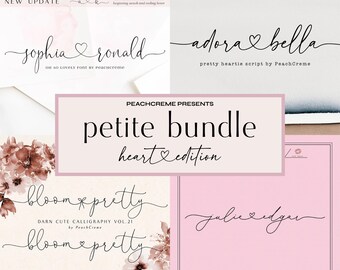Wedding Heart Font Bundle: Romantic Calligraphy Fonts
