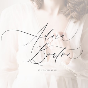 Adora Bouton Calligraphy Font: Modern Script for Wedding Invitations (Digital Download)