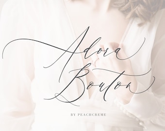 Adora Bouton Calligraphy Font: Modern Script for Wedding Invitations (Digital Download)