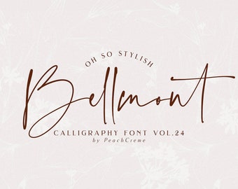 Calligraphy Font, Lettering Calligraphy, Branding Fonts, Logo Font, Invitation Font, Script Font, Digital Download, Font, Bellmont Font