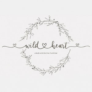 Kalligraphieschrift, moderne Kalligraphie, Herzschriftart, Hochzeitsschriftart, Einladungsschriftart, Schreibschrift, digitaler Download, Schriftart, Wild Heart Schriftart
