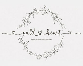 Wild Heart Calligraphy Script Font, Wedding Invitation Font (Digital Download)