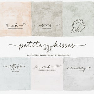 Calligraphy Font, Modern Calligraphy, Heart Fonts, Wedding Font, Invitation Font, Script Font, Digital Download, Font, Petite Kisses Font