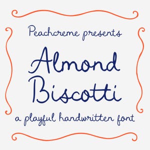 Quirky font, cursive font, handwritten font, quirky calligraphy, artisan script, hand-drawn typeface, Almond Biscotti