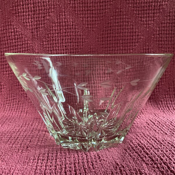 Etched Glass Bowl Etsy