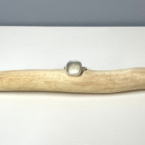 Clear Lake Erie Beach Glass Ring Size 6.25