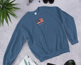 Vintage USA Vlag Sweatshirt, Vrouwen Unisex 4 juli Sweatshirt, 4 juli Hoodie, Vintage USA Sweatshirt, USA Hoodie, Vlag Sweatshirt