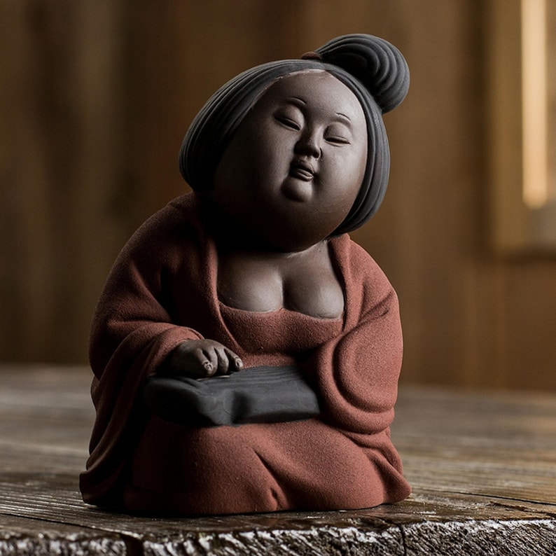 FAT beauty Pottery Purple clay pot ceramic tea play tea funny clay pottery Tang maid maidservant maid Ancient pottery