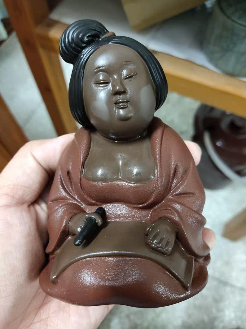 FAT beauty Pottery Purple clay pot ceramic tea play tea funny clay pottery Tang maid maidservant maid Ancient pottery
