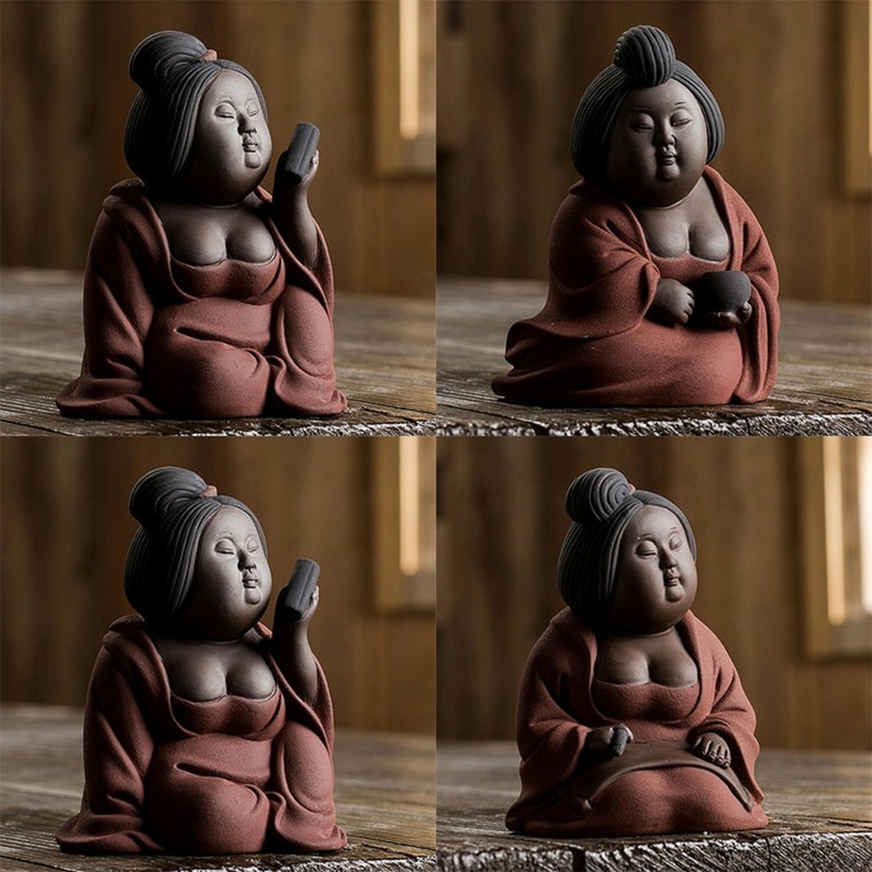 FAT beauty Pottery Purple clay pot ceramic tea play tea funny clay pottery Tang maid maidservant maid Ancient pottery
