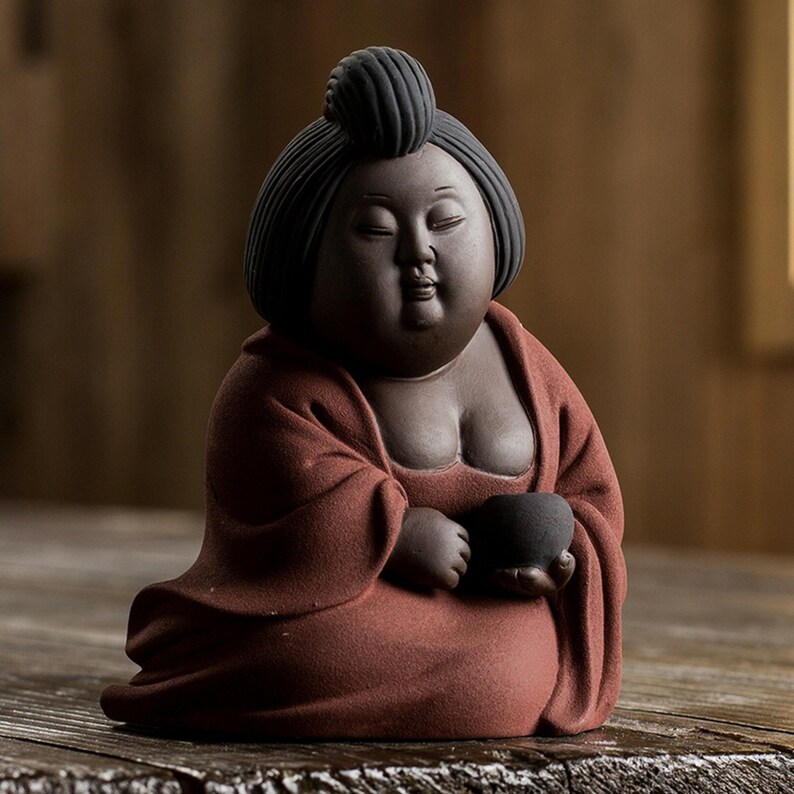 FAT beauty Pottery Purple clay pot ceramic tea play tea funny clay pottery Tang maid maidservant maid Ancient pottery