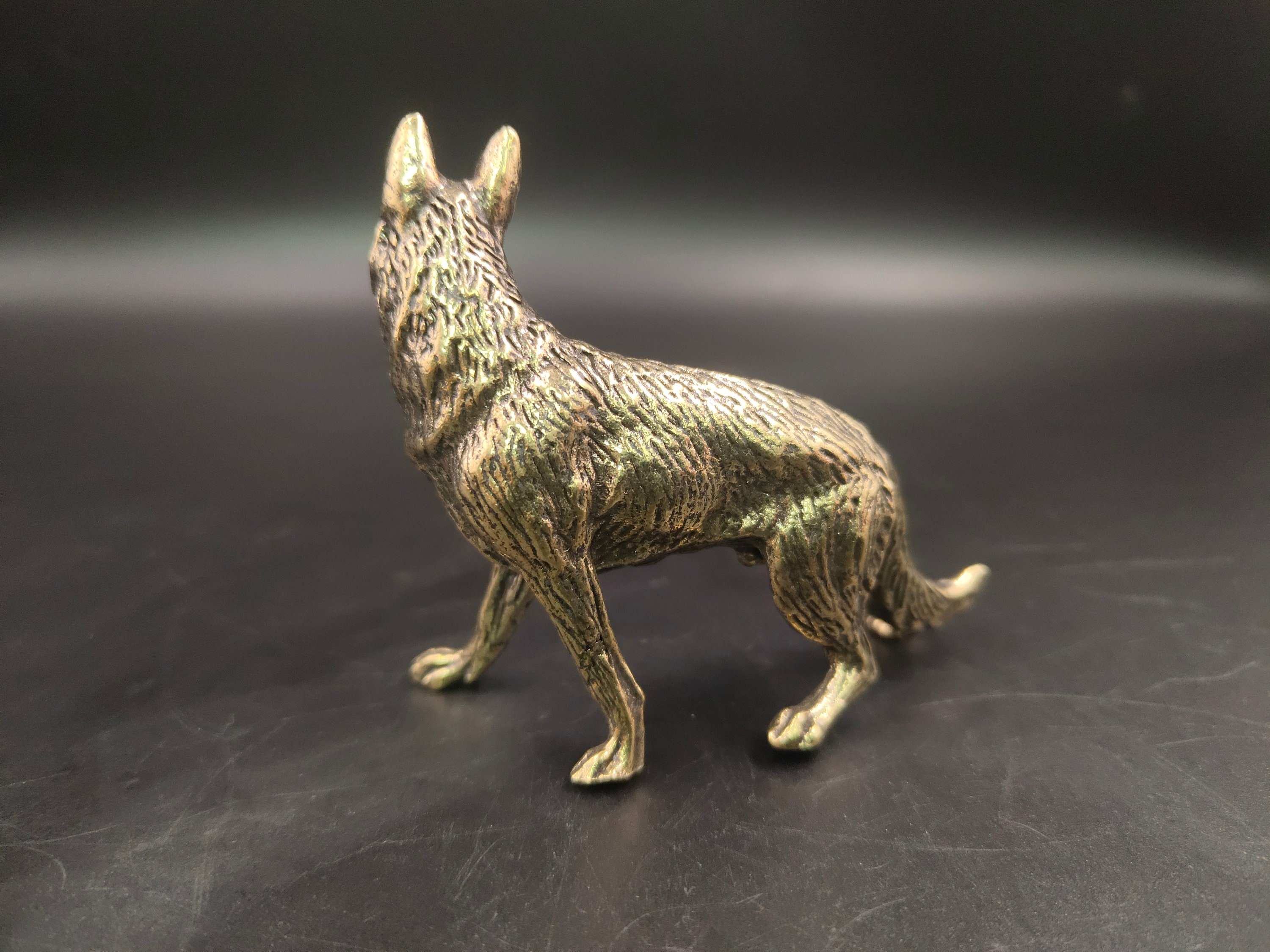 SEIKOsolid brass Wolf decoration Wolf statue gift Copper pet Etsy