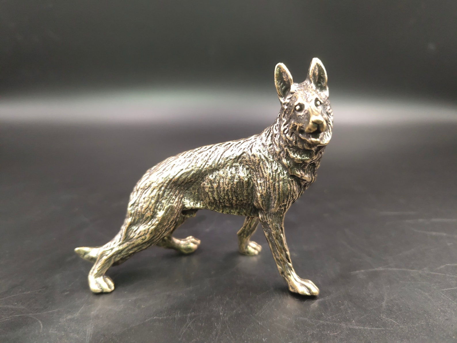 SEIKOsolid brass Wolf decoration Wolf statue gift Copper pet Etsy
