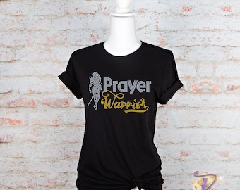 Prayer Warrior Rhinestone Shirt, Christian Rhinestone Shirt, Faith Bling shirt, Ladies Rhinestone shirt, Women's Bling shirt