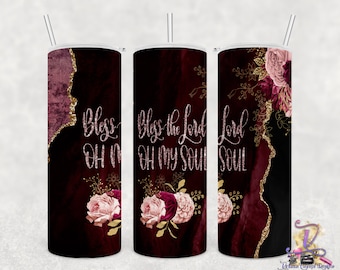 Bible Verse Psalm 103:1 20oz Skinny Tumbler Designs