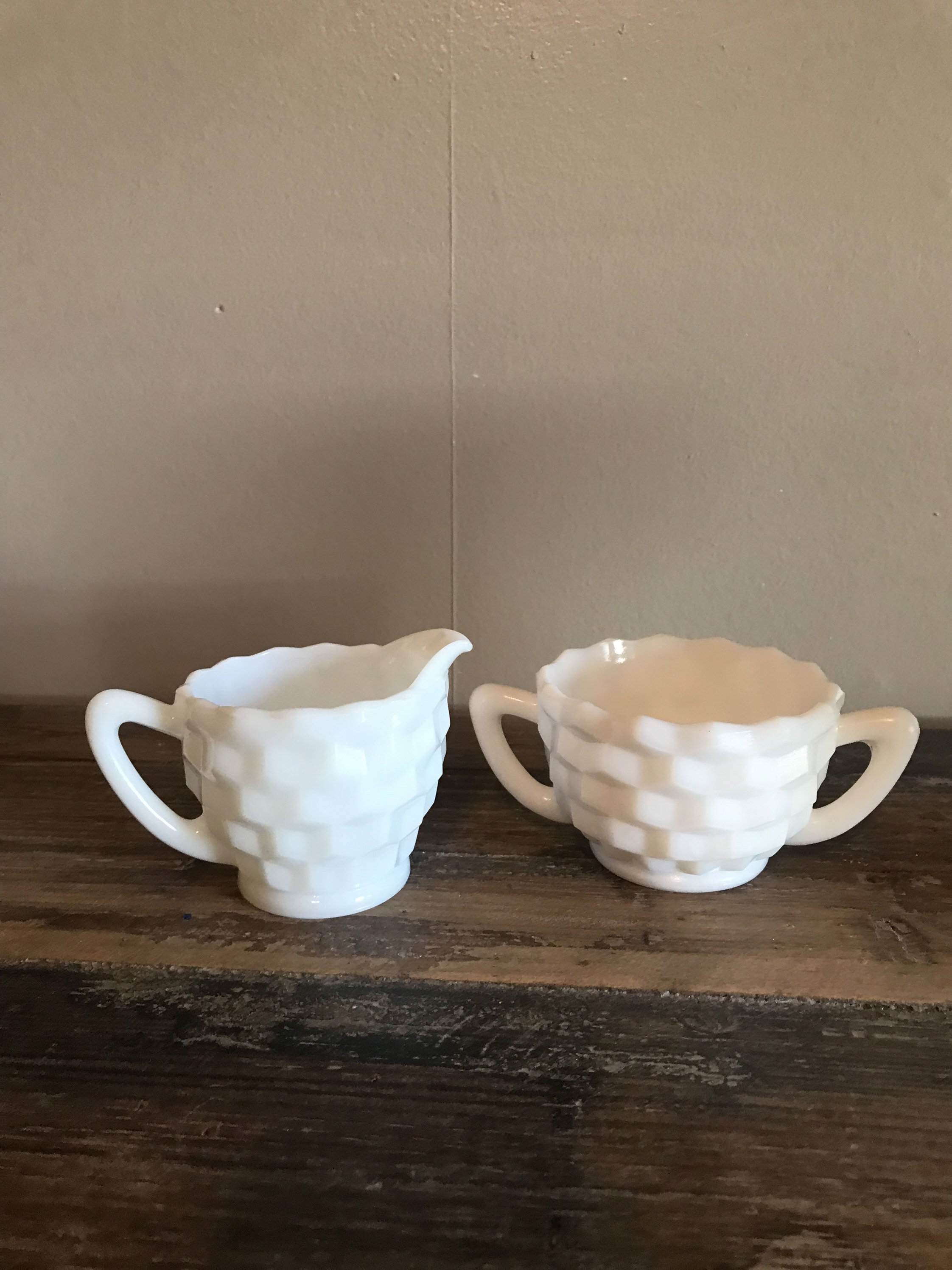 Vintage Milk Glass sugar and creamer | Etsy