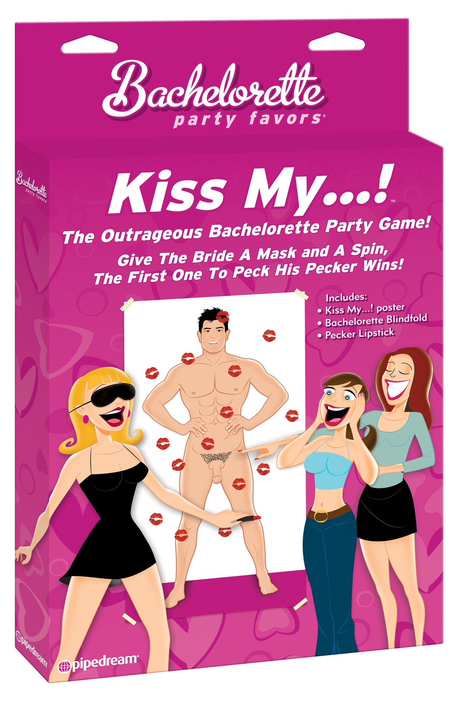 Kiss My Bachelorette Party Game-Adult Pin the lips on the dong game-H…