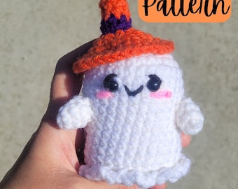 Witchy Ghost Amigurumi Crochet Pattern, Halloween Decor (PDF File)