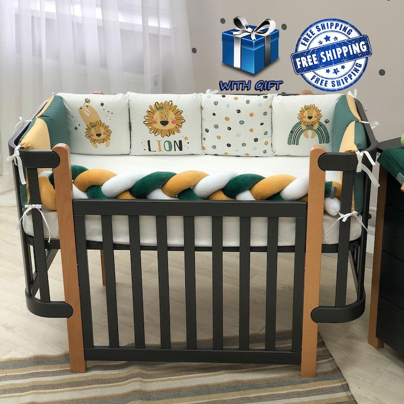 Crib Bedding Set with Lion, Infant Baby Bedding, Nursery Bedding Crib Bedding Set with Lion, Infant Baby Bedding, Nursery Bedding