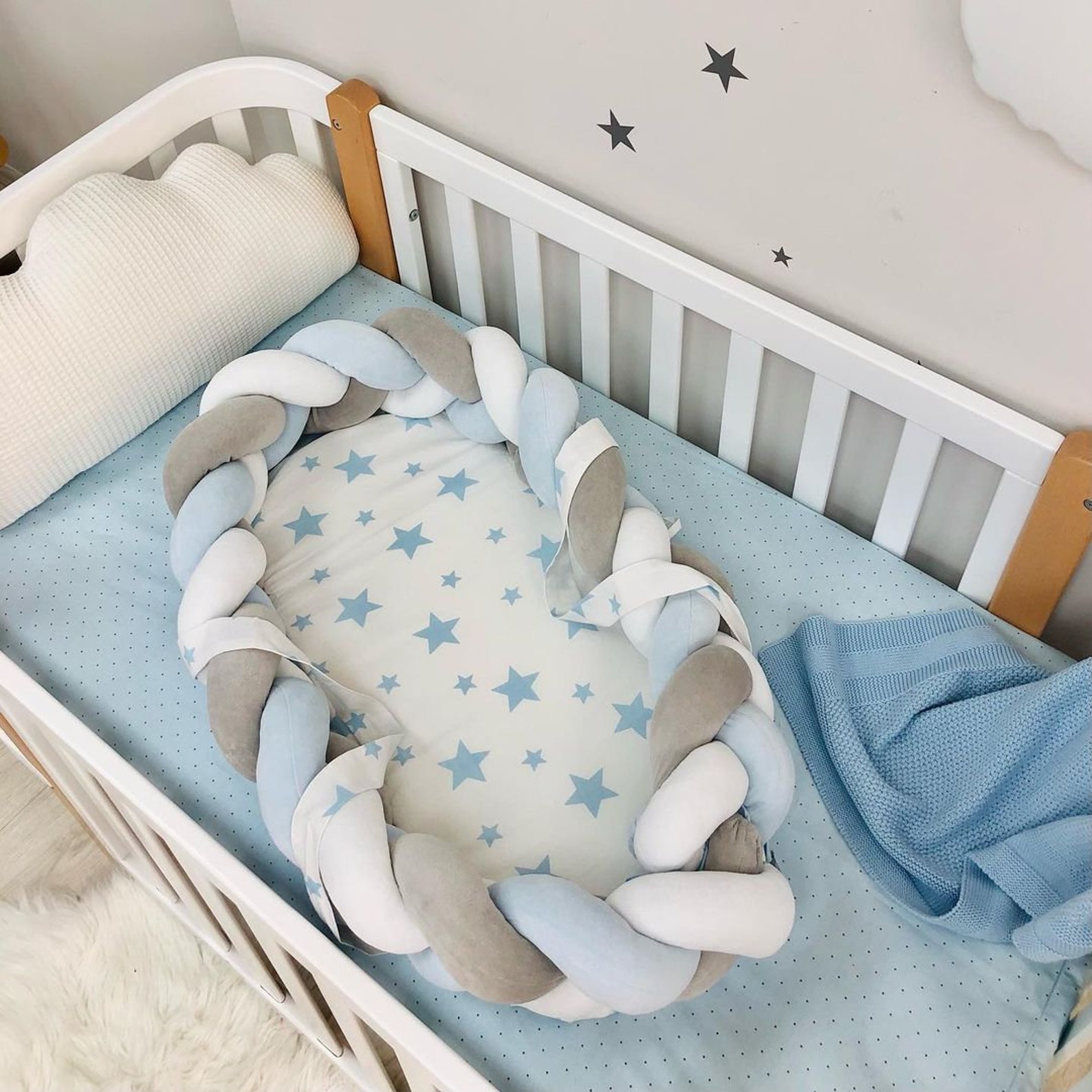 Braided Crib Bumpers Crib Bumper Baby Bed Bumper Linen Crib Etsy