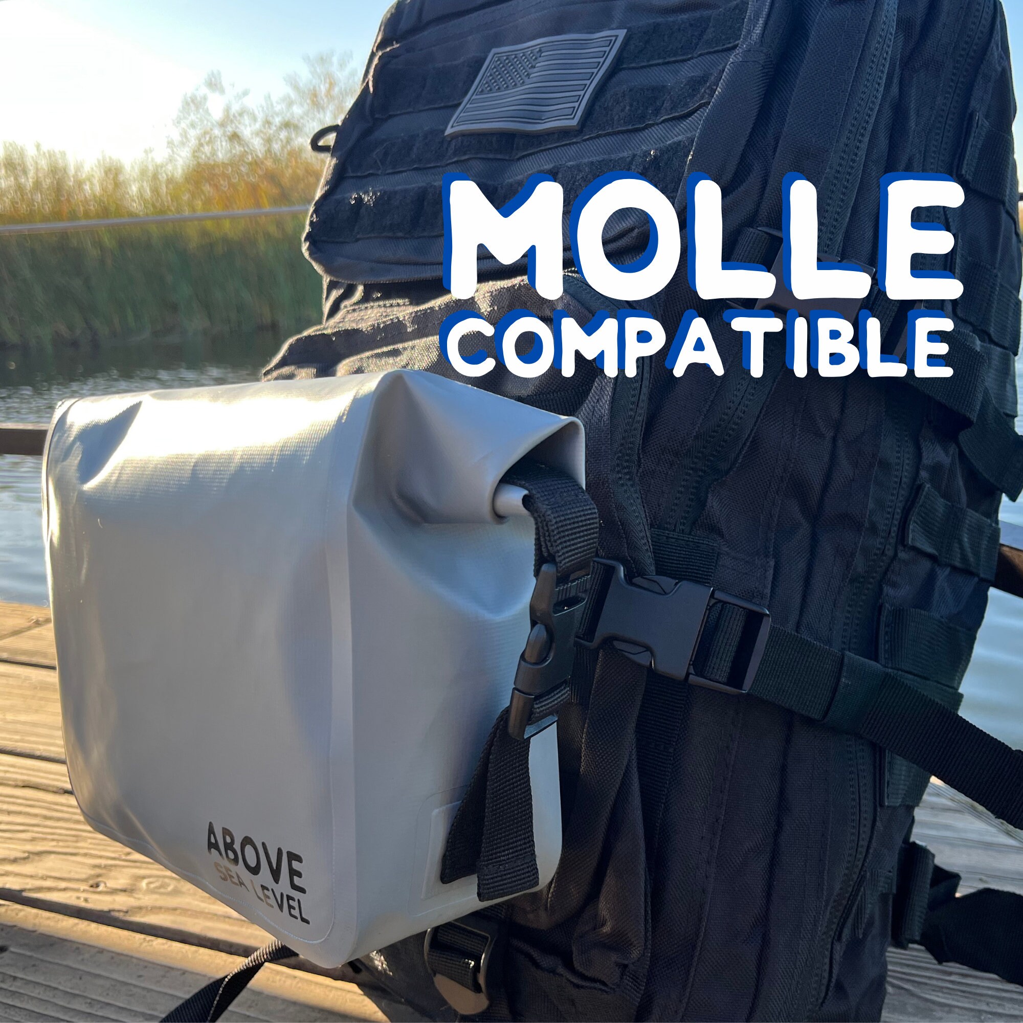  GJL Molle Dry Bag, Small Waterproof Pouch Organizer Dry Bag Fit  For Yeti Soft Coolers, Yeti Backpacks, And Totes, Compatible With Yeti  Hopper Yeti Accessories, Easy To Use (Black) : Sports