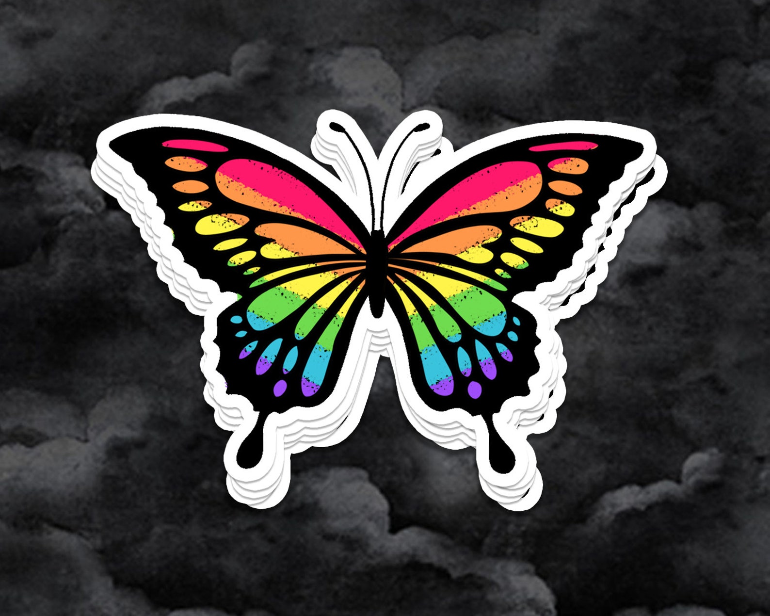 Gay Pride Butterfly Sticker Butterfly Sticker Rainbow Etsy
