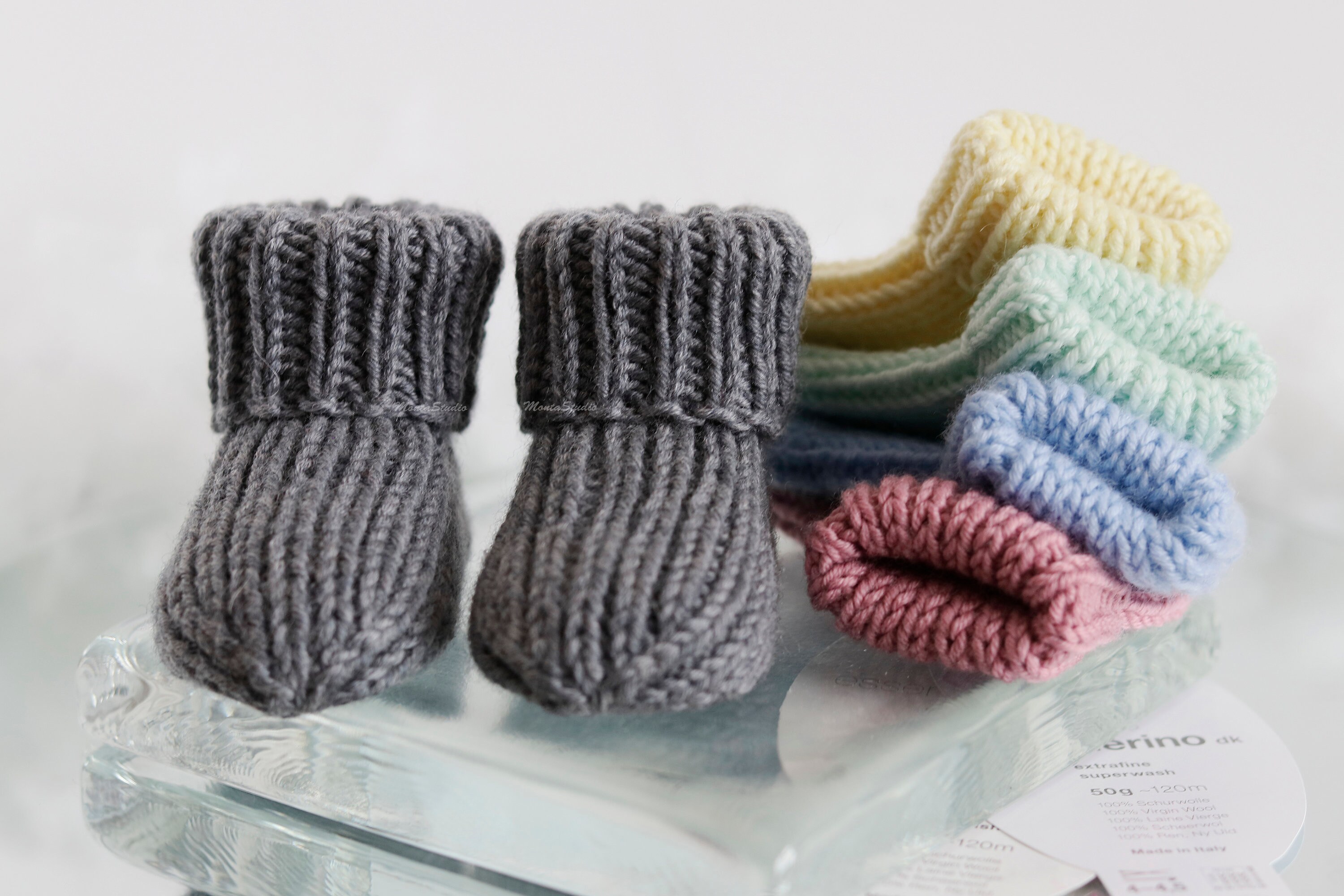 Merino wool newborn baby socks Baby booties Etsy