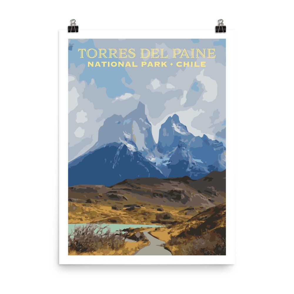 Torres del Paine Travel Poster | Etsy