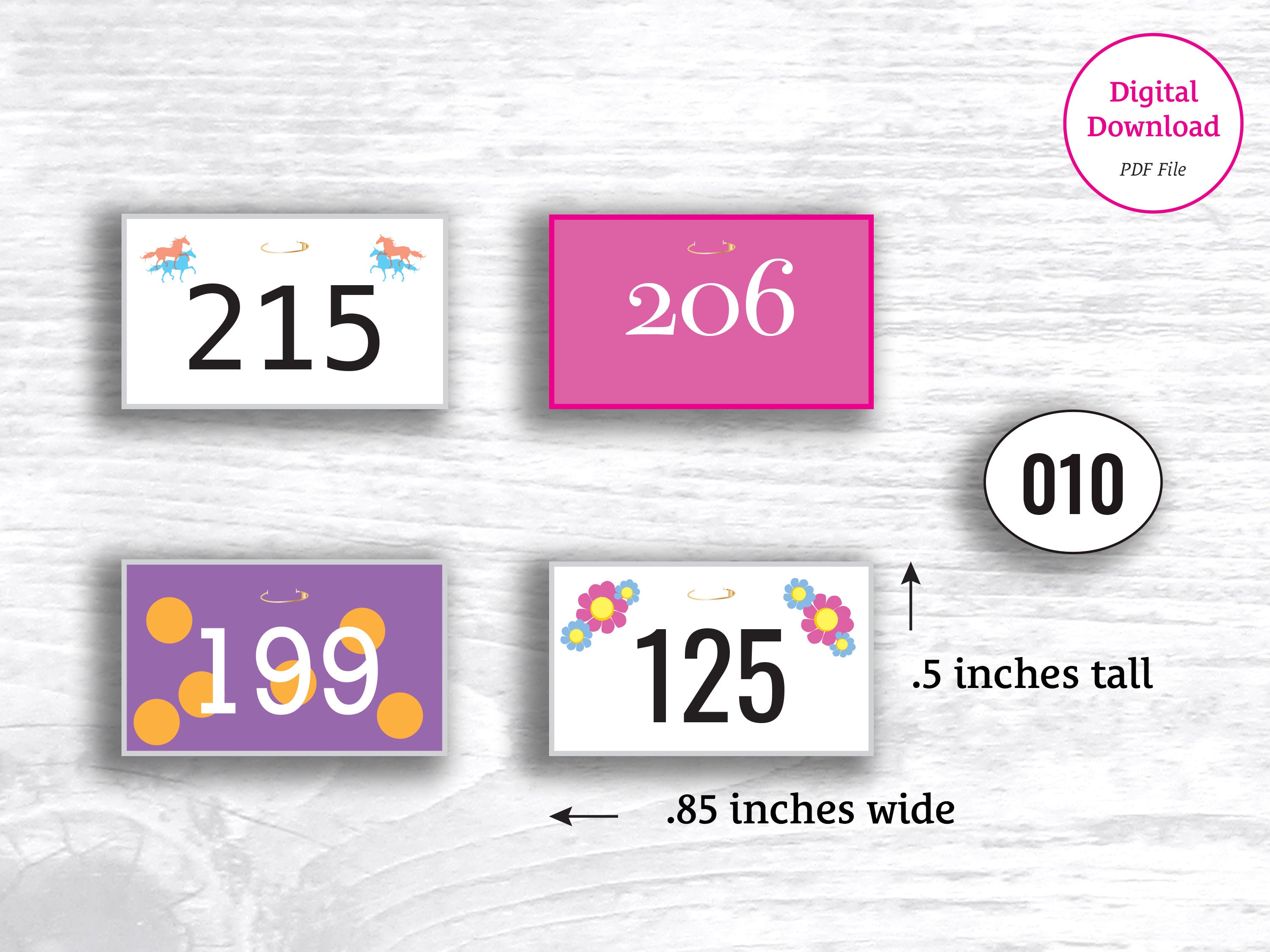 Model Horse Accessories Show Numbers Printable Etsy