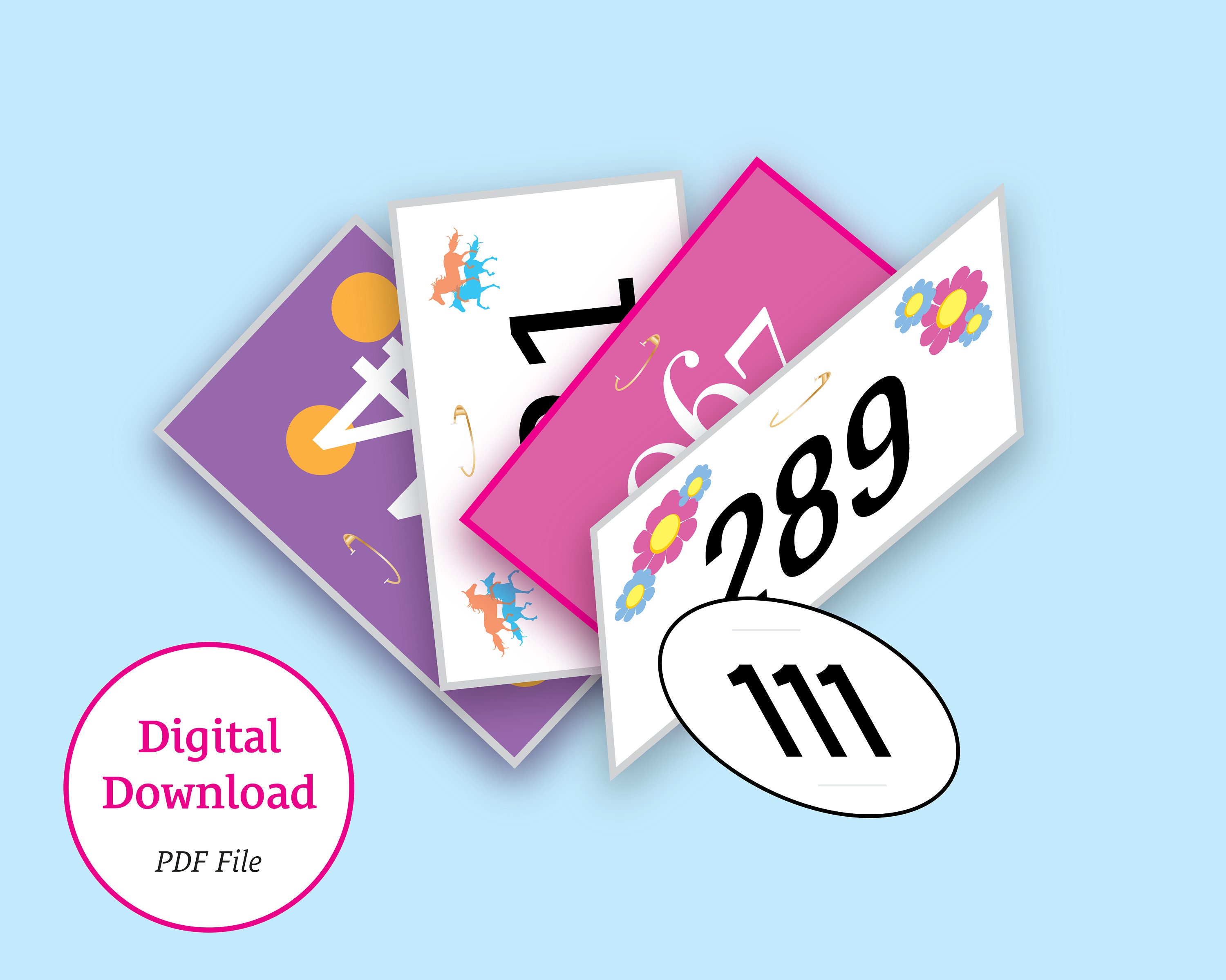 Model Horse Accessories Show Numbers Printable Etsy