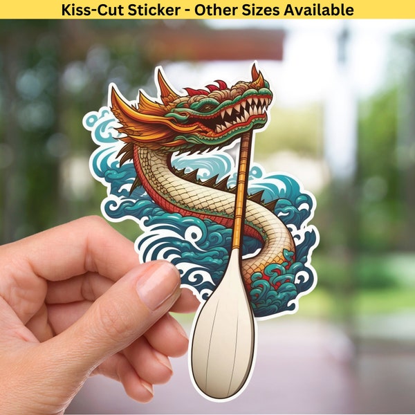 Dragon Boat Paddle Kiss Cut Vinyl Sticker, Fun and Colorful Kiss-Cut Sticker, Perfect Gift for Teammates or Friends, DragonBoat Paddler