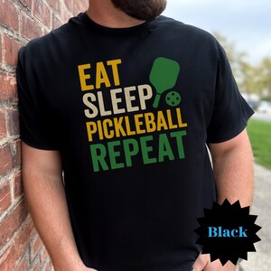 Retro Pickleball Shirt Funny Gift, Eat Sleep Pickleball Repeat Tee for Men Women, Pickleball Player Gift Idea, Cool Graphic Shirt