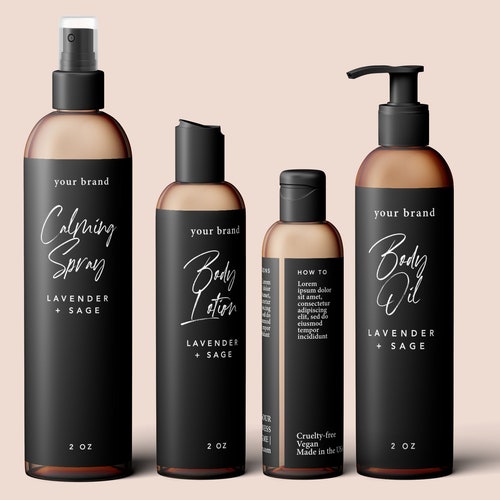 Editable Body Product Labels Cosmo Bottle Labels 4 Oz 8 Oz ...