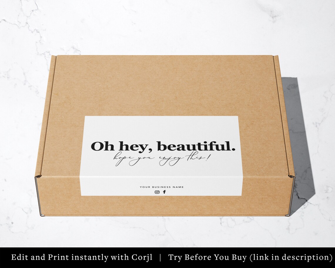 Editable Packaging Labels Thank You for Your Order Label - Etsy