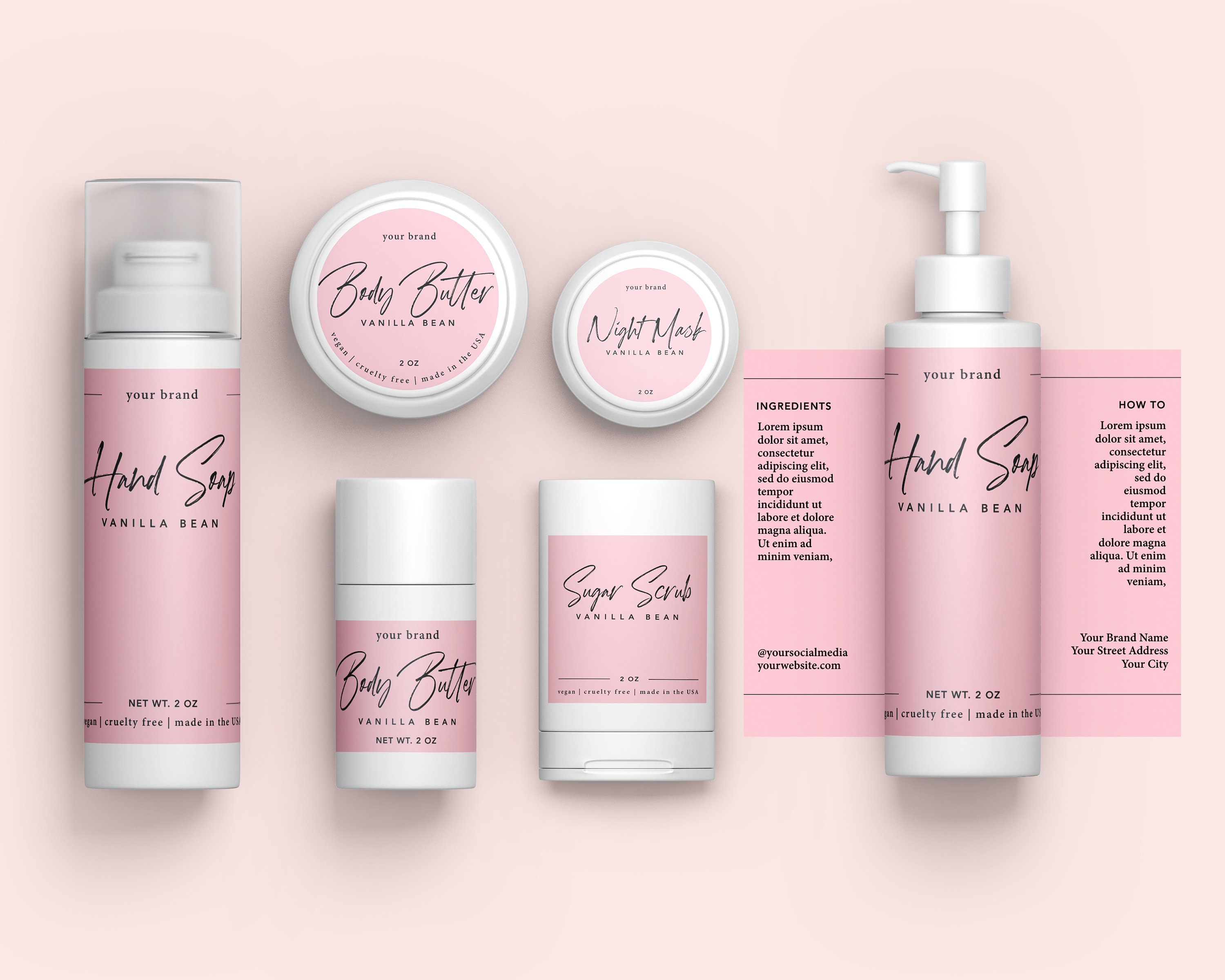 35 SIZES Editable Body Product Labels Body Care Labels DIY Etsy Australia