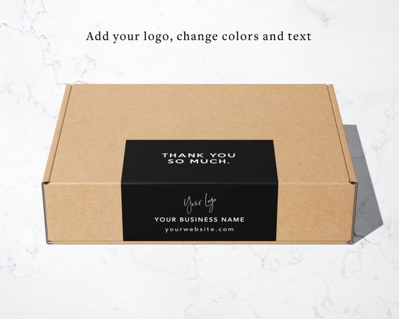 Modern Minimalist Editable packaging Label Editable Box Seal | Etsy
