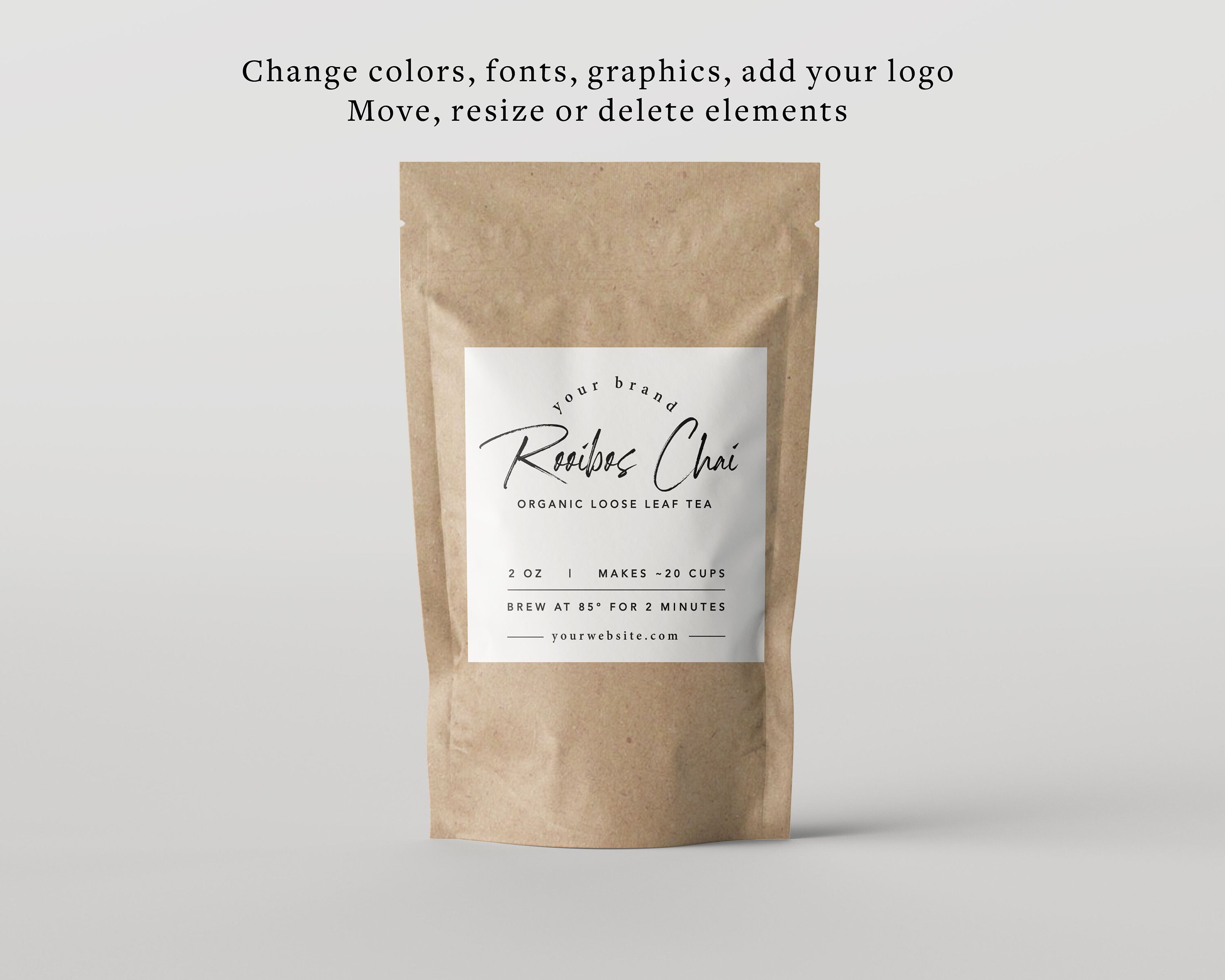 Editable Tea Labels, Editable Tea Canister Label, Tea Label ...