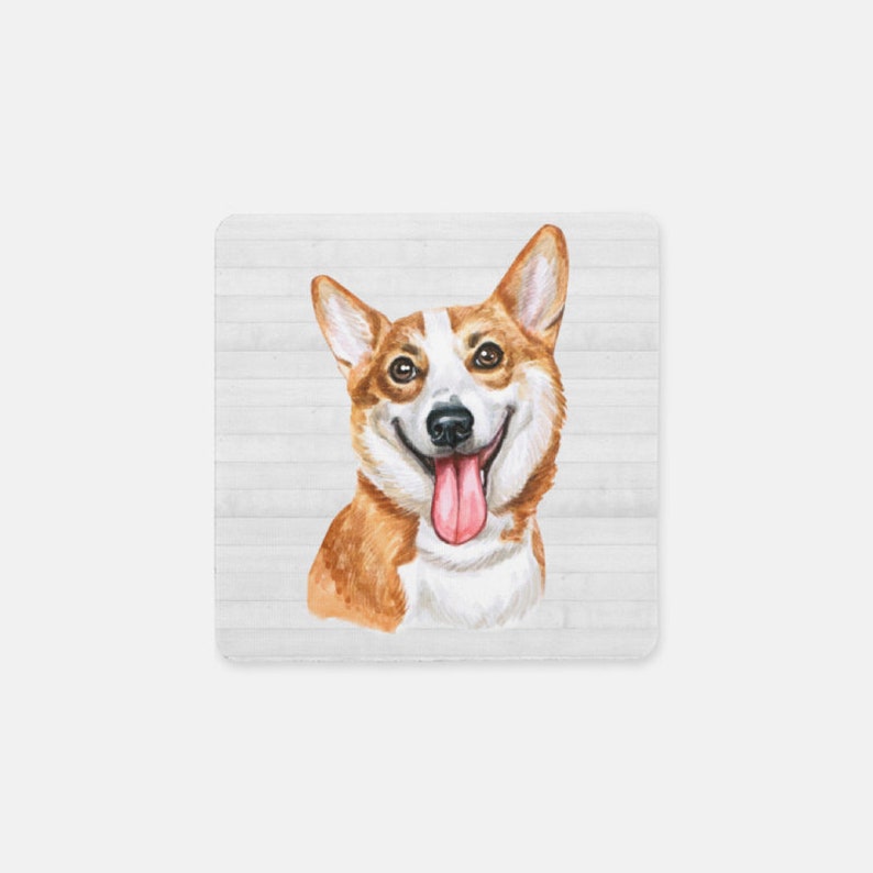 Dog Groomer Gift Corgi Coasters Dog Theme Coasters Corgi Lover Gift Polyester Top Coasters Dog Lover Gift