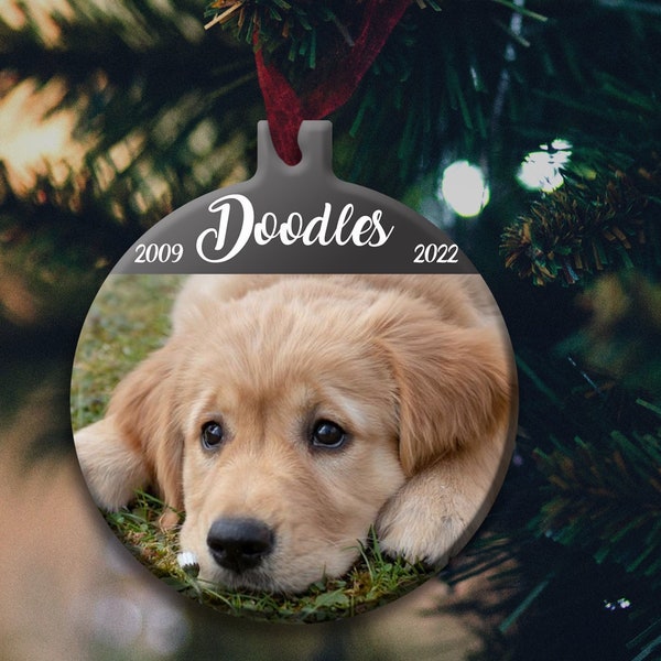 Pet memorial ornament pet sympathy ornament, pet loss gift, dog loss gift, dog remembrance ornament, personalized, photo ornament,