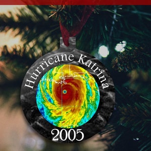 Hurricane Katrina, Hurricane 2005, We survived hurricane Katrina, New Orleans hurricane, Our first hurricane, Christmas ornament, custom