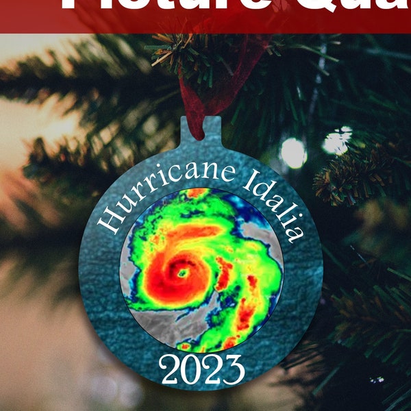 Hurricane Idalia, Hurricane Idalia 2023, Hit by Hurricane, our first hurricane, we survived, hurricane season 2023, hurricane ornament, xmas