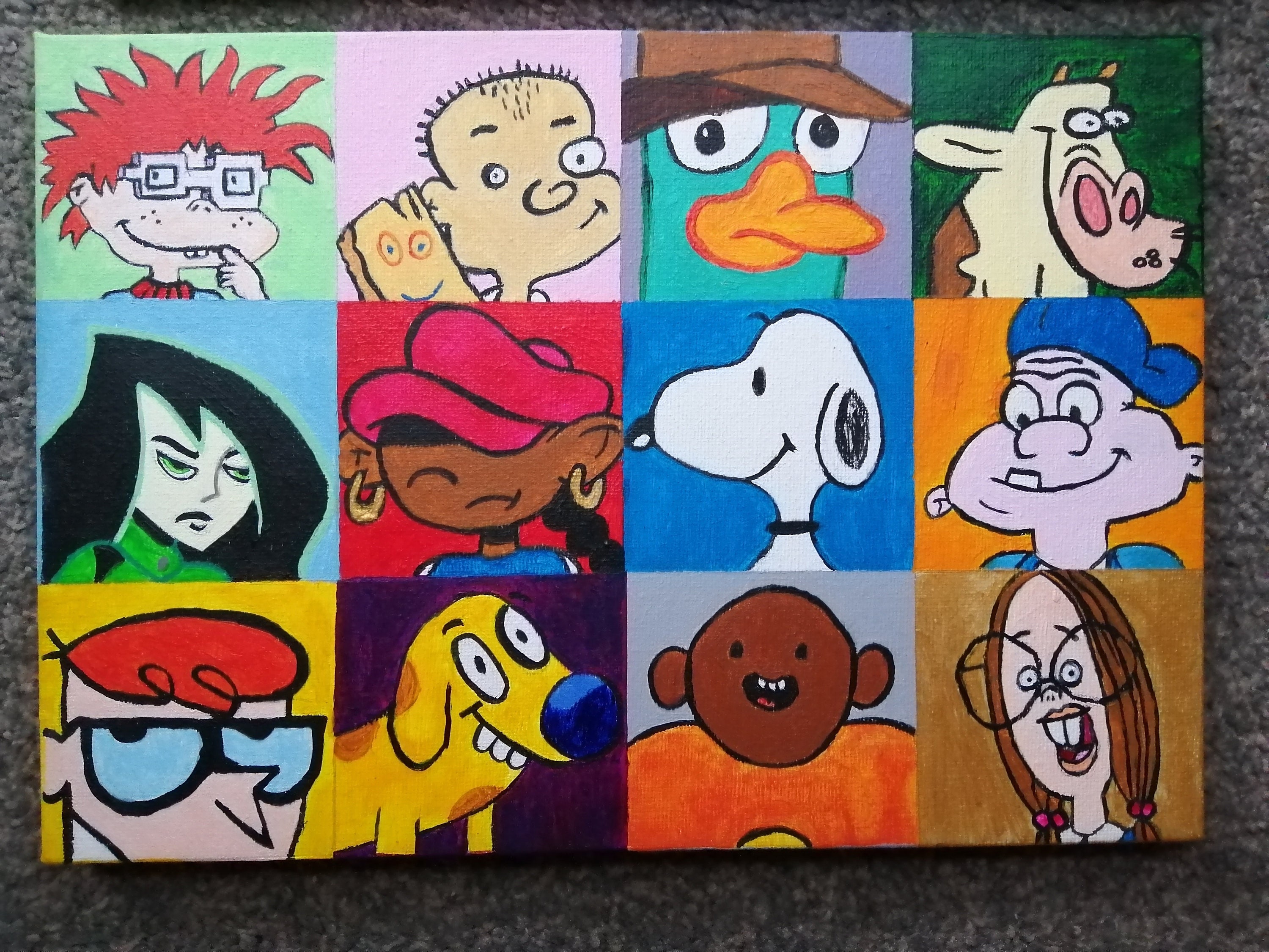 Acrylic Painting of Cartoon Characters of Your Choice Etsy
