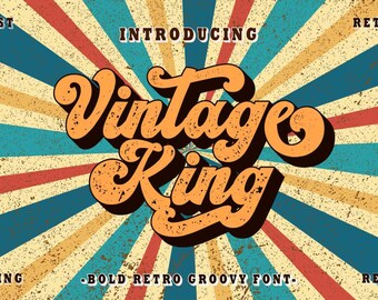 Retro Font Poster Etsy