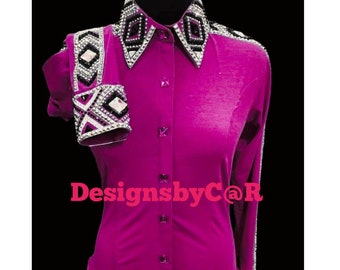 Chemise Western Rodeo Showmanship sur tissu extensible en taffetas noir - Canada