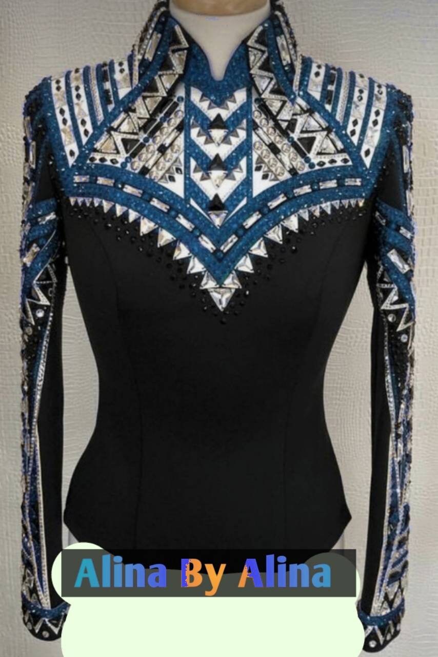 Medium Western Show Pleasure Rail Shirt Veste Vêtements Showmanship