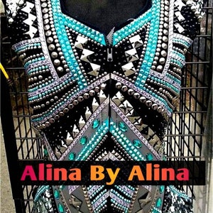 Western Show Vest & Shirt Set, Rhinestone Embellished