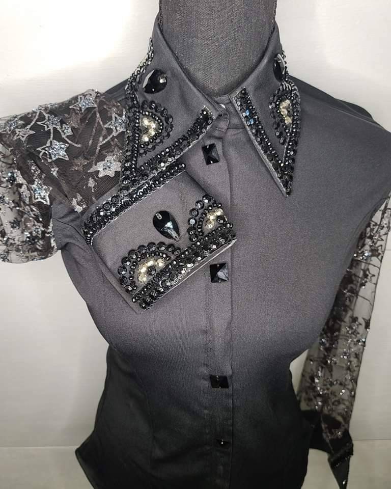 Blue Imported Lycra Western Top