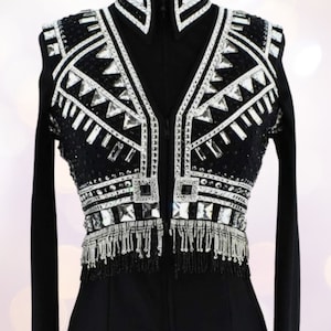 Western Custom Rodeo Queen Showmanship Horsemanship Dam Rail Show Bolero med matchande skjorta