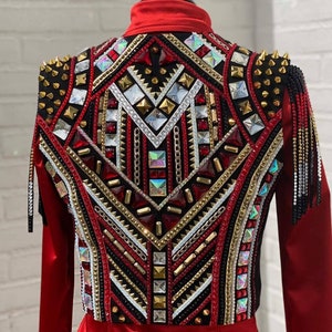Black Base Show Bolero With Red, Gold and Clear Accents Red Base Shirt ...